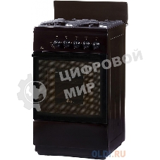 Плита Комбинированная De Luxe 606040.00гэ-003(кр) ЧР черный (стеклянная крышка) реш.чугун