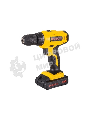 Дрель-шуруповерт Eurolux ДА-20/2Li, 20 В, 1.5 Ач, 35 Нм, щеточный