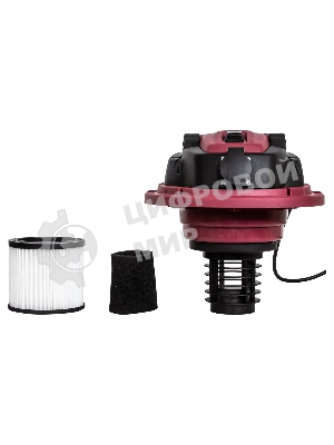 Строительный пылесос Pioneer VC299C серебристый с красным, 1600 Вт, уборка сухая/влажная/выдув, пылесборник бак, 30 л