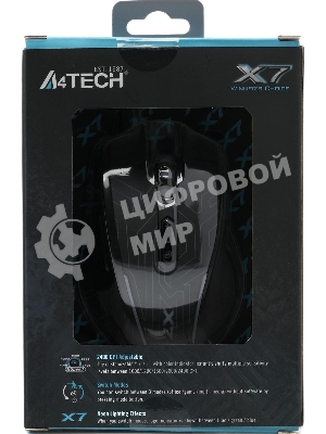 Мышь проводная A4Tech X87 черный, 2400 dpi, USB, кнопки - 8
