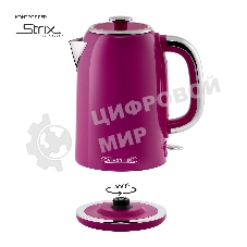 Чайник электрический Galaxy Line GL 0346, малиновый джем, металл, 2200 Вт, 1.7 л
