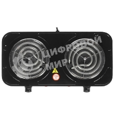 Плита настольная электрическая Energy EN-904В чёрный, 2 кВт, ТЭН, конфорки - 2, нержавеющая сталь, поворотные переключатели