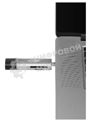 Кард-ридер Digma CR-СU2520-G/серый/SD/TF/micro-SD/micro-SDXC/miсro-SDHC/USB 2.0/Type-C/алюминий