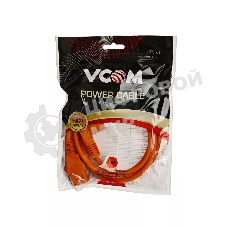 Кабель компьютер-розетка 220V (EURO) VDE 1,8 м 3G0,75мм2 VCOM CE021-O, оранжевый