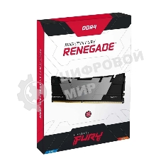 Оперативная память Kingston Fury Renegade, DDR4, 8GB (1x8GB), 3600MHz, CL16, DIMM, с радиатором, черный