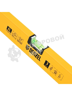 Уровень алюминиевый Denzel, магнит., фрезерованный, 3 глазка (1 зеркал.), 0,5 мм/м, 1000 мм