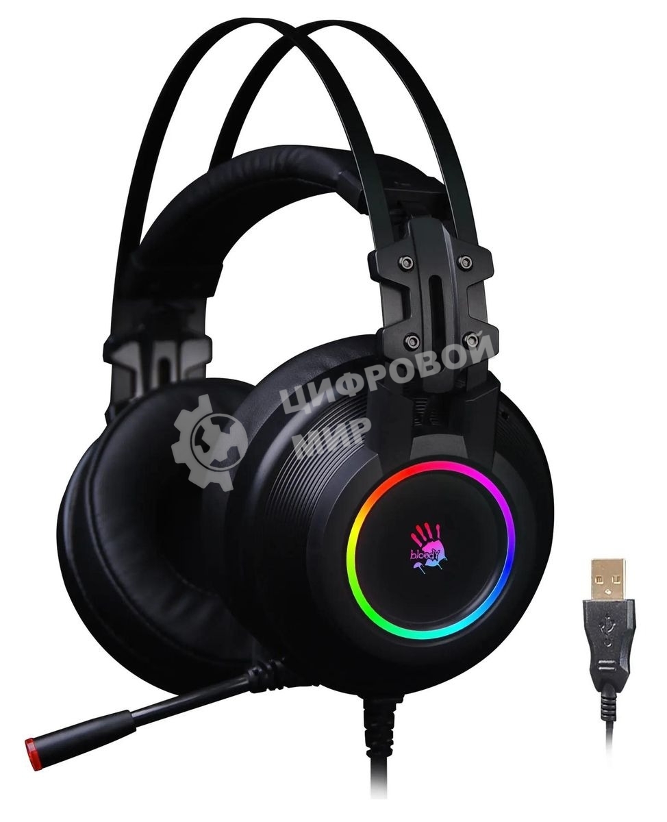 Гарнитура Bloody G528C чёрный, проводная, подсветка
