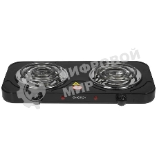 Плита настольная электрическая Energy EN-904В чёрный, 2 кВт, ТЭН, конфорки - 2, нержавеющая сталь, поворотные переключатели