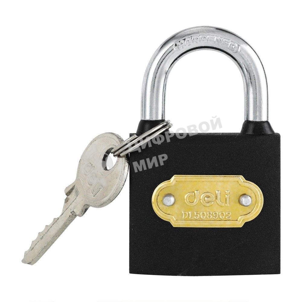 Замок навесной Deli DL508902 стальной, 38мм