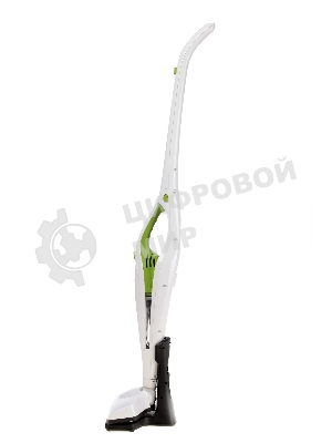 Пылесос вертикальный Mystery MVC-1118 белый/зеленый, питание от аккумулятора, 300 Вт, уборка сухая, пылесборник 0.5 л, работа от АКБ max 30 мин