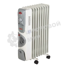 Обогреватель масляный Ресанта ОМ-9НВ (9 секций), белый, 2400 Вт, 25 м2, термостат