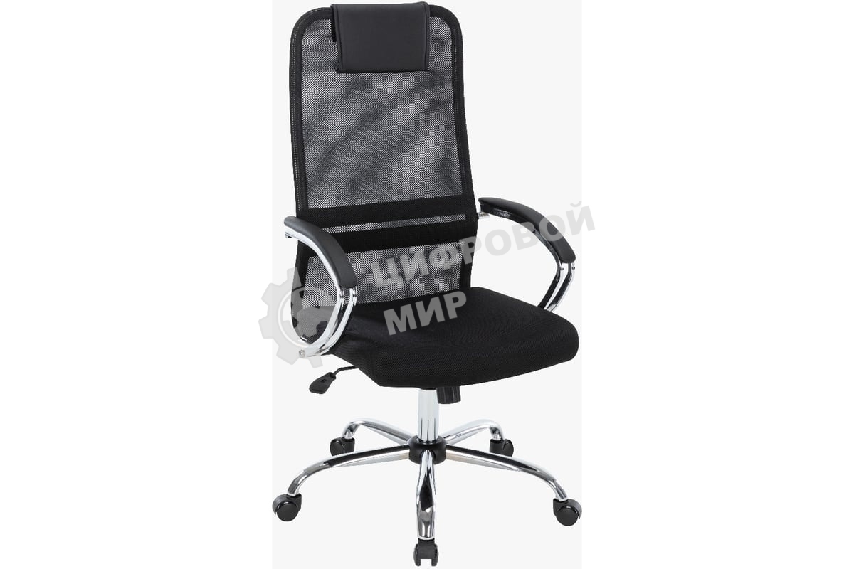 Кресло Chairman CH612 chrome черный, экокожа, 120 кг