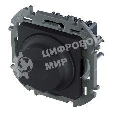 Светорегулятор поворотный Legrand без нейтрали, 300 Вт, антрацит