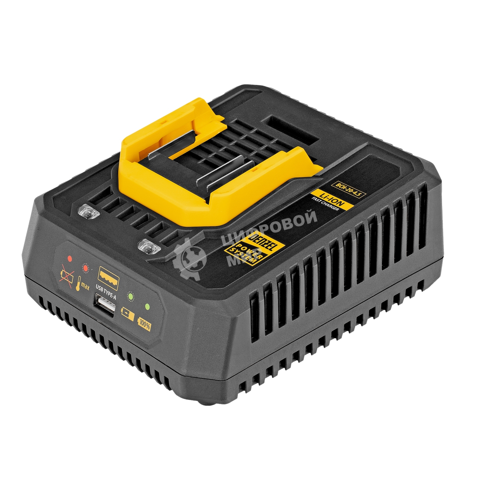 Устройство зарядное для аккумуляторов Denzel BCH-20-4.5, Li-Ion, 20 В, 4,5 А