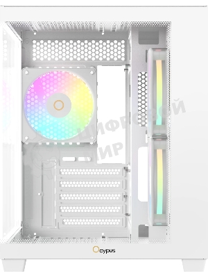 Корпус Ocypus Gamma C54 WH ARGB, Mini-Tower, белый, 3 x 120 мм