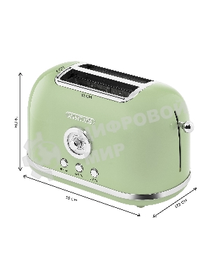 Тостер Galaxy Line GL 2911, райская олива, металл, 900 Вт, 6 степеней поджарки