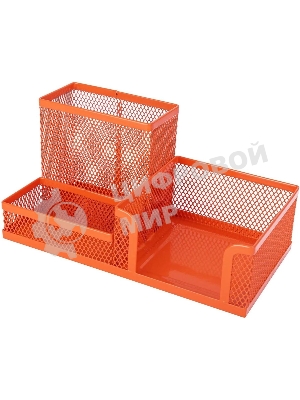 Подставка Deli E9154 3 отделения для письменных принадлежностей, 80x80x90мм, ассорти, металл, сетка