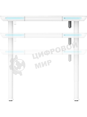 Стол компьютерный Cactus CS-EGD-WT-LED столешница закаленное стекло, белый каркас белый