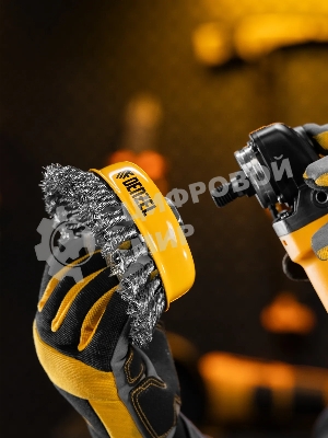 Щетка для УШМ Denzel 125 мм, Чашка, крученая нержавеющая проволока 0,5 мм, М14 746273