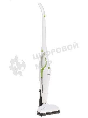 Пылесос вертикальный Mystery MVC-1118 белый/зеленый, питание от аккумулятора, 300 Вт, уборка сухая, пылесборник 0.5 л, работа от АКБ max 30 мин