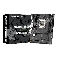 Материнская плата Maxsun Challenger B760M-N D5, LGA 1700, Intel B760, 2xDDR5, 3xSATA, 2xM.2, 1xPCIe 4.0 x16, 1xPCIe x4, 1xVGA, 1xHDMI, 1x 1Gb LAN, 2xUSB-A 2.0, 4xUSB-A 3.2 Gen 1, 5.1, mATX
