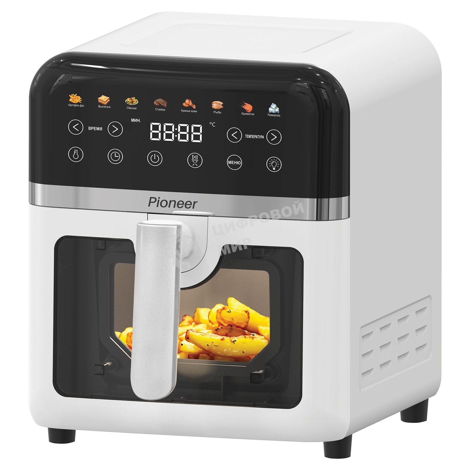 Аэрогриль Pioneer SM520D белый, 1850 Вт, 8 л, сенсор, 8 программ