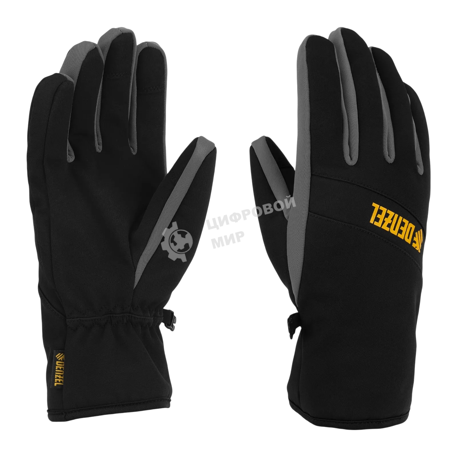 Перчатки универсальные Denzel 68091 двойные, работа с сенсорным экраном, размер 10