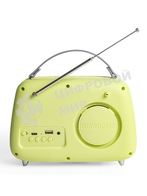 Радиоприемник СИГНАЛ БЗРП Fresh РП-343 зеленый, УКВ 87,5-108МГц, DC5В,акб,BT/USB/AUX 10125