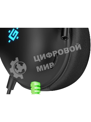 Гарнитура Defender Toxic чёрный, проводная, USB / mini jack 3.5 мм, подсветка