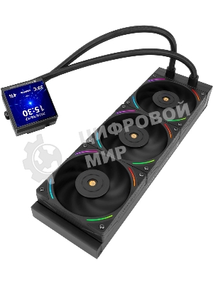 Водяное охлаждение для процессора Thermalright Hyper Vision 360 (360mm, LED, Black, ARGB/Fans: 3x120mm, 69CFM, 27dBA, 2150RPM/Pump height 68mm, 6400RPM, Rad thickness 27mm/S: 1700, 1200, 1851, 115X, 2011, 2066, AM5, AM4)