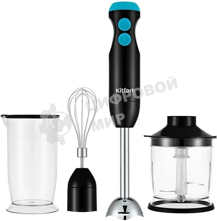 Блендер погружной Kitfort КТ-3041-3 350Вт черный/бирюзовый
