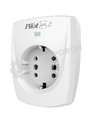 Сетевой фильтр ZIS PILOT BIT S, 1 розетка, 16А/3,5кВт, св.серый