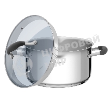 Кастрюля Maunfeld LAURA MCS40S08GR из нержавеющей стали со стеклянной крышкой, 22 см, 4 л.