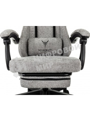 Кресло Knight Lord/F серый, экокожа, 120 кг, механизм качания, подставка для ног