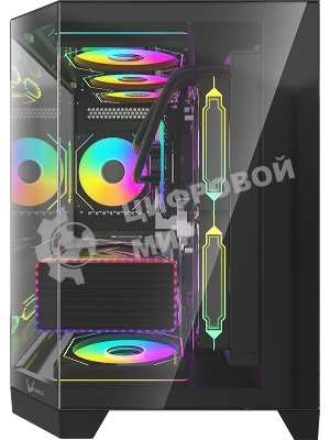 Компьютерный корпус AeroCool/Formula Crystal Z6M Floe черный без БП mATX 4x120мм 2xUSB3.0 audio bott PSU