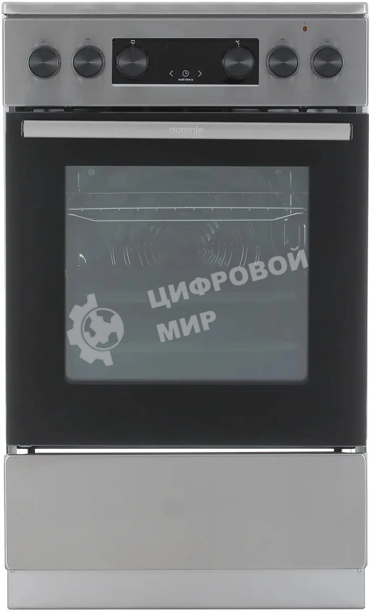 Плита электрическая Gorenje GEC5C40XAOT серебристый, конфорок 4 шт, духовка 70 л, 50 см x 85 см x 59.4 см