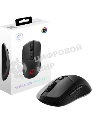 Мышь беспроводная/проводная MSI VERSA 300 черный, 8000 dpi, радиоканал, Bluetooth, USB, кнопки - 6