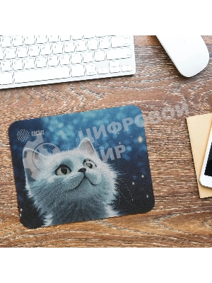Коврик для мыши Cactus белый Cat 220x180x2мм (CS-MPC-P06XS)