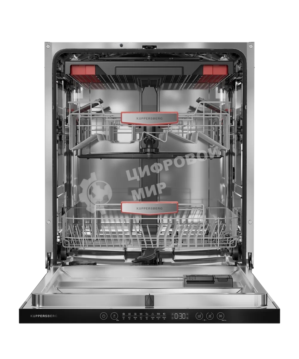 Встраиваемая посудомоечная машина Kuppersberg GHL 6030, High-Tech, 60 см, 16 комплектов, 8 программ, 3 корзины, лифт-механизм, конденсационная сушка, луч на полу, полная защита от протечек, индикатор отсутствия соли и ополаскивателя, отображение времени мытья, сенсорное управление, самодиагностика неисправностей, защита от детей, уровень шума 42 дб, энергоэффективность А