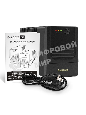 Источник бесперебойного питания ExeGate Power NB-1000.LED.AVR.4C13 (1000VA/650W, LED, AVR, 4*C13, батарея 12V 9Ah, черный)