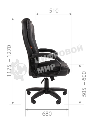 Кресло офисное Chairman 600LT чер.пласт экопремиум черный