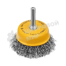 Щетка для дрели Denzel 65 мм, чашка, со шпилькой, нержавеющая витая проволока