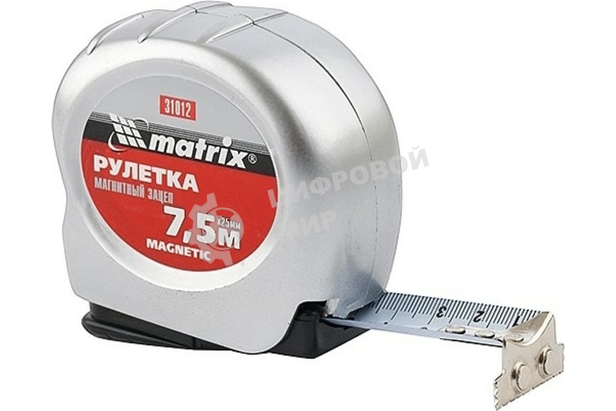 Рулетка Matrix Magnetic, 7,5 м х 25 мм, магнитный зацеп