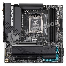 Материнская плата Gigabyte B650M AORUS ELITE AX, AM5, AMD B650, 4xDDR5, 4xSATA, 2xM.2, 1xPCI-E 5.0 x4, 1xPCI-E 4.0 x16, 1xHDMI, 1xDP, 1x 2.5Gb LAN, 4xUSB-A 2.0, 5xUSB-A 3.2 Gen 1, 2xUSB-A 3.2 Gen 2, 1xUSB-C 3.2 Gen 2, 2x3.5 мм, 7.1, Micro-ATX
