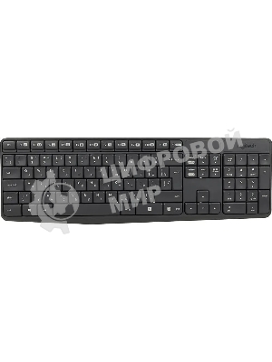 Комплект клавиатура+мышь Logitech MK235 беспроводной, USB, 1000 DPI, серый
