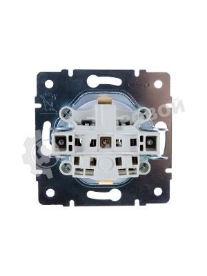 Механизм розетки 1-м СП KARINA термопласт с заземл. бел. LEZARD 707-0288-122B