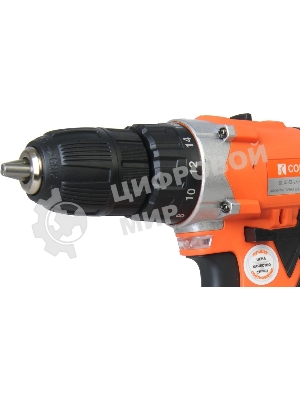 Дрель-шуруповерт СОЮЗ ДШС-12-2К-ПРОМО, 12 В, 1,5 Ач, 30 Нм, щеточный