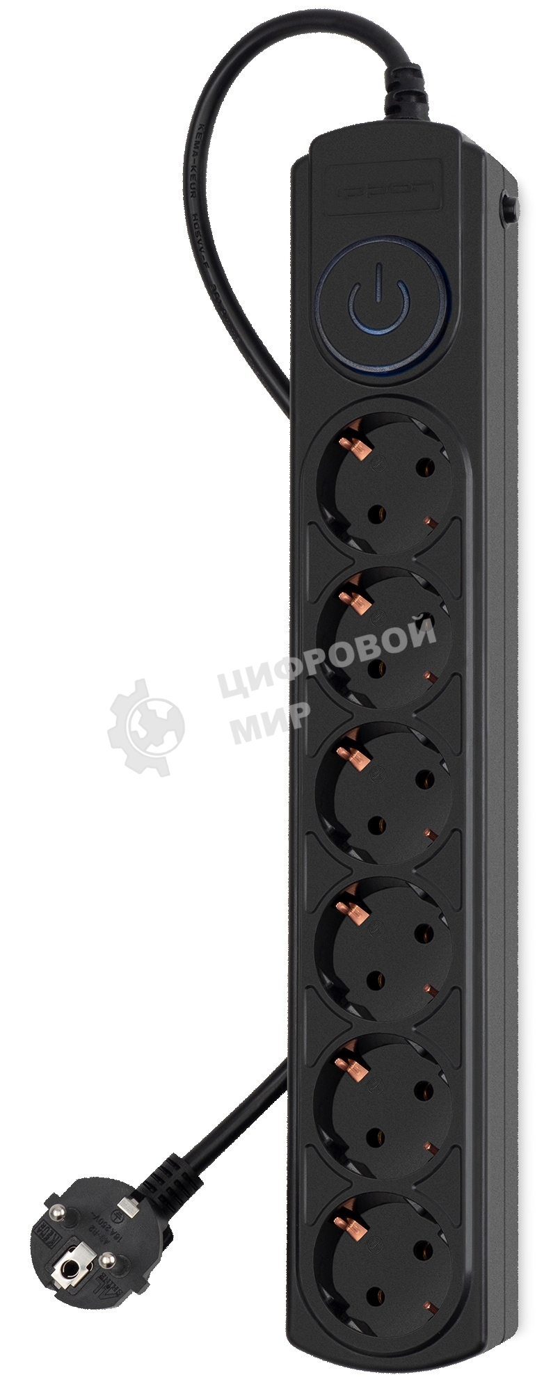 Сетевой фильтр Ippon BK-6-EU-1.8-10-B 1.8 м, 6 розеток, черный, коробка