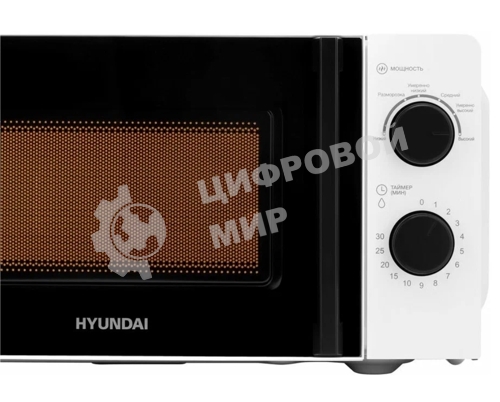 Микроволновая печь Hyundai HYM-M2047 белый, 20 л, 700 Вт, переключатели - поворотный механизм
