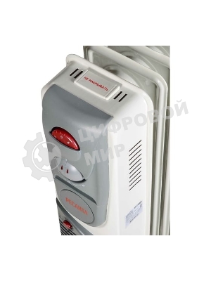 Обогреватель масляный Ресанта ОМ-9НВ (9 секций), белый, 2400 Вт, 25 м2, термостат